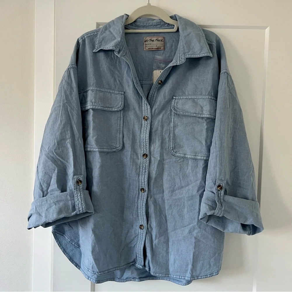 free people Made For The Sun Linen Blend Top - Picture 5 of 6